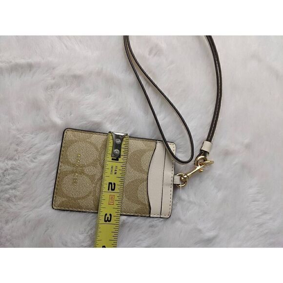 Coach Cream‎ & Tan ID Lanyard in Signature Monogram CC's New - Picture 5 of 6